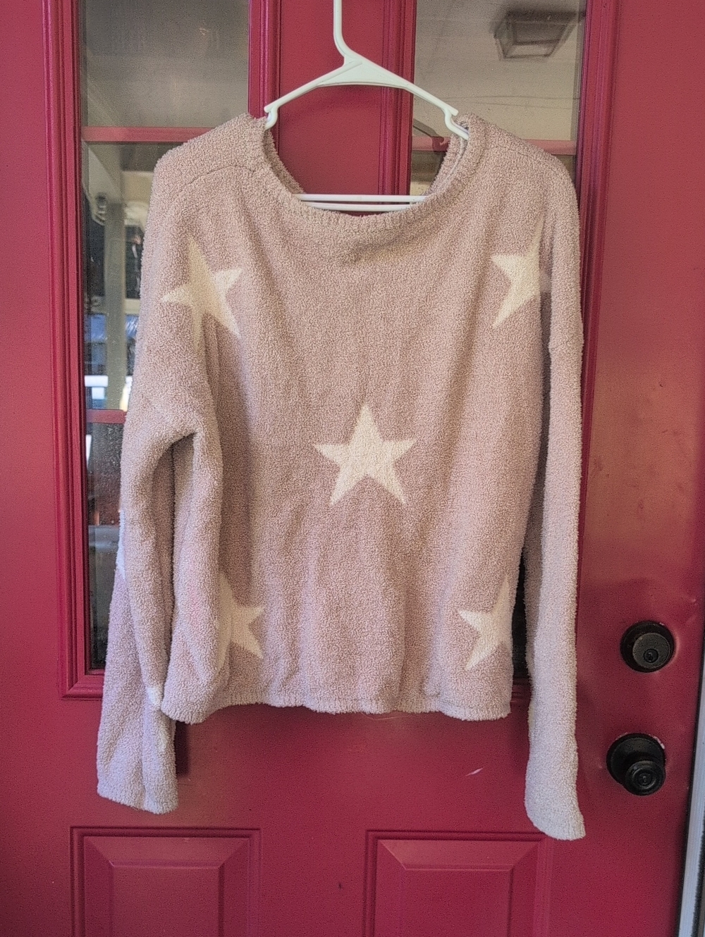 Cozy Star-Print Women's Sweater - Cream